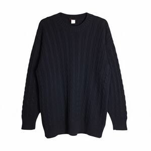 Sunbelt Sportswear Women Vintage Cable knit oversized Black Sweater One Size EUC